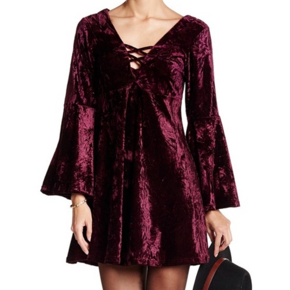 Angie crush velvet dress small